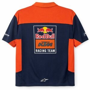 Red Bull KTM Racing Team Polo Shirt Mens Large Navy Orange Alpinestars Motocross